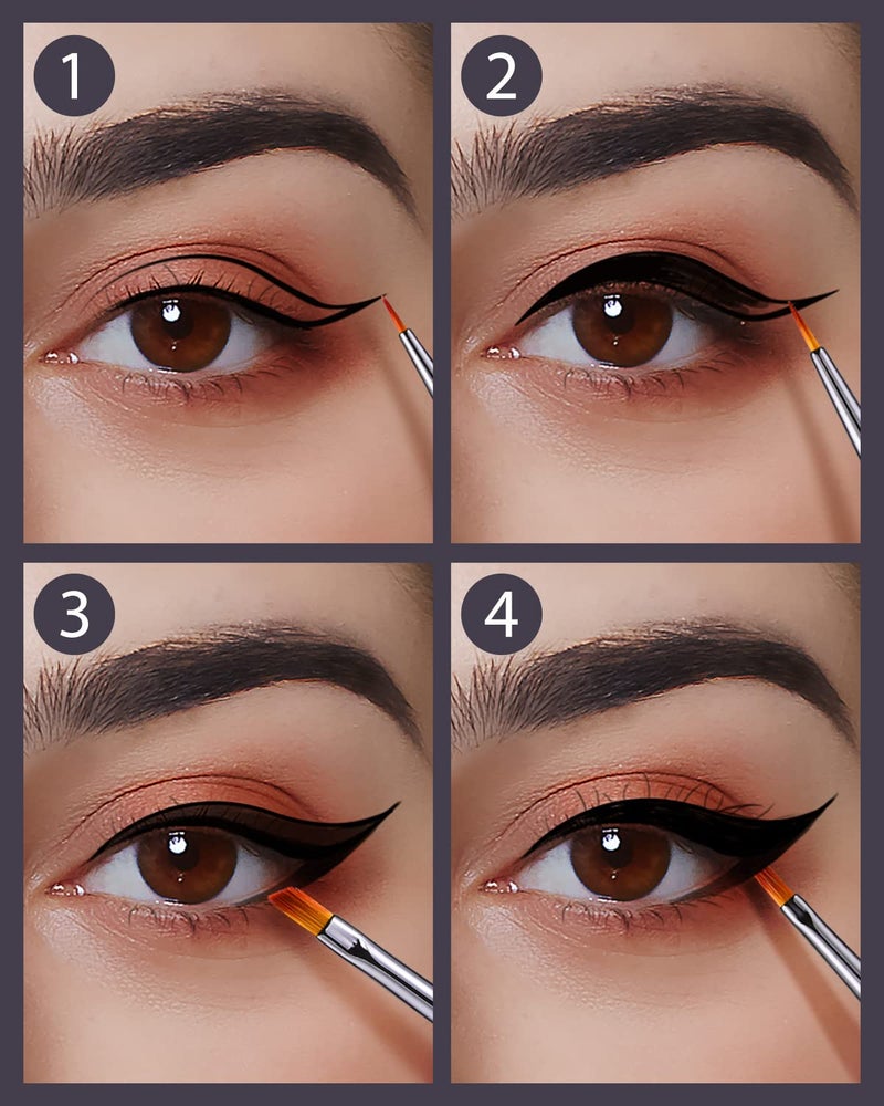 EIGSHOW Eyeliner Brush Set, Ultra Fine Gel Eyeliner Brush for Precision Eye Liner, Eyebrow Filling, Face Painting, 4 Pieces - Image 3