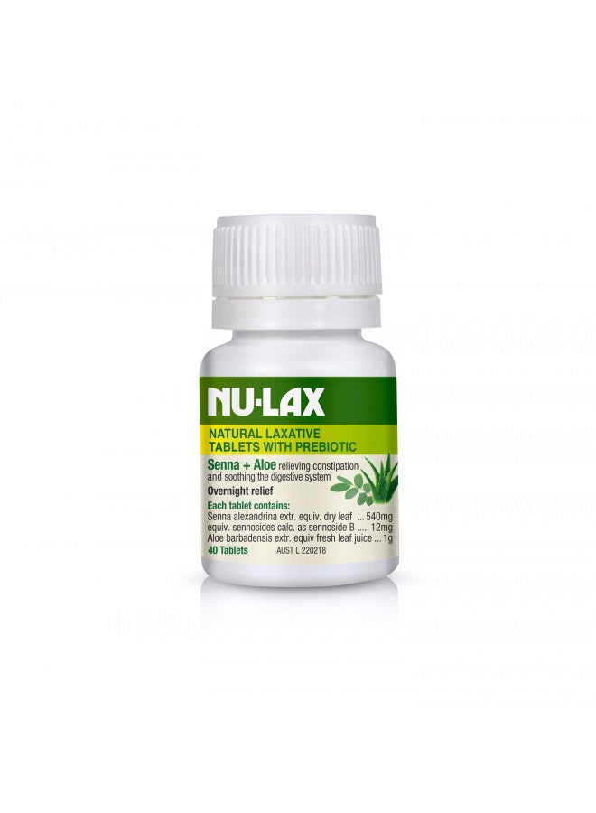NULAX Nulax Natural Laxative Tablets With Prebiotic Senna + Aloe 40 Tablets - Image 2