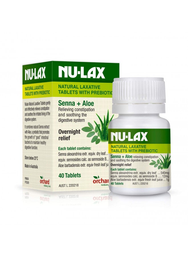 NULAX Nulax Natural Laxative Tablets With Prebiotic Senna + Aloe 40 Tablets - Image 1