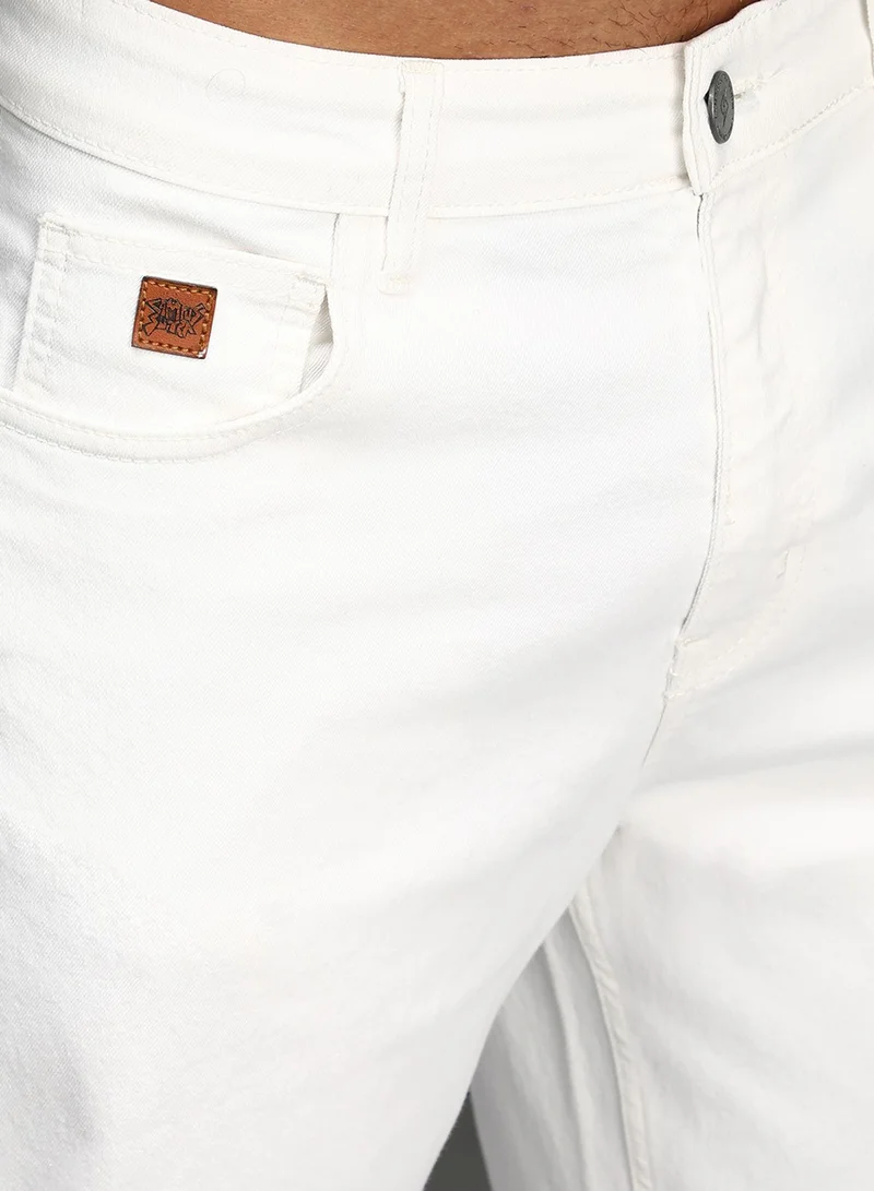 CAHOOT  Men's Chalk White Relaxed Low-Waist Denim Jeans for Men | Best Price UAE