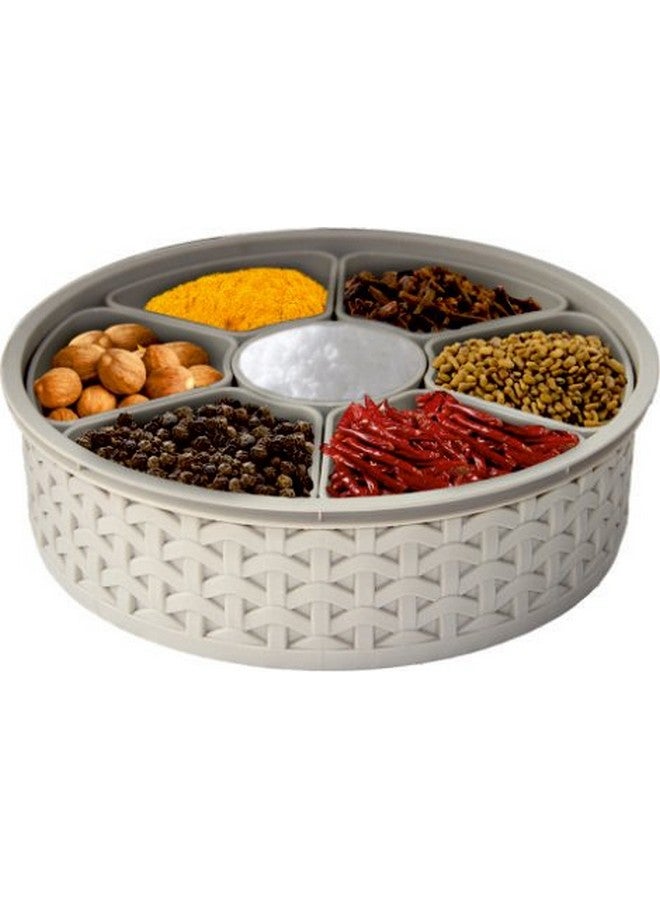 Jaypee Plus Spice Souk Spice Keeper Plastic Square 7 Sections Multipurpose Masala Rangoli Dabba Box Set, Spice Box Set - Brown (Masala Box - 7 in 1) - Image 2