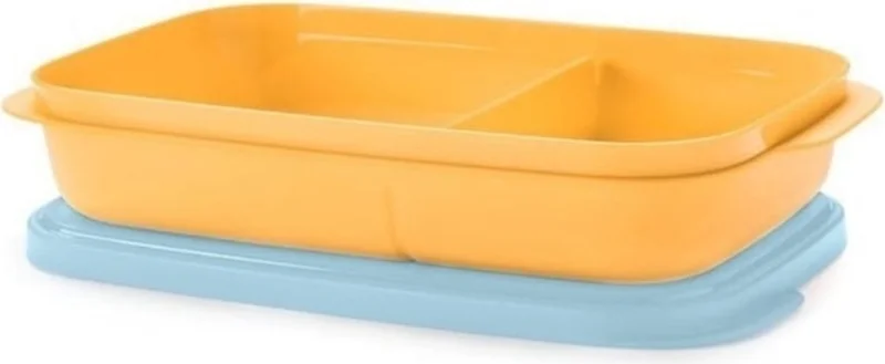 Tupperware Lunch Box with Compartments 590 ml Orange Storage Container