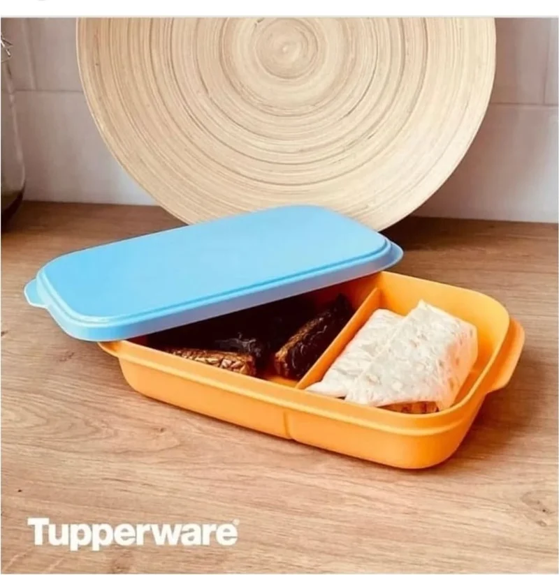 Tupperware Lunch Box with Compartments 590 ml Orange Storage Container