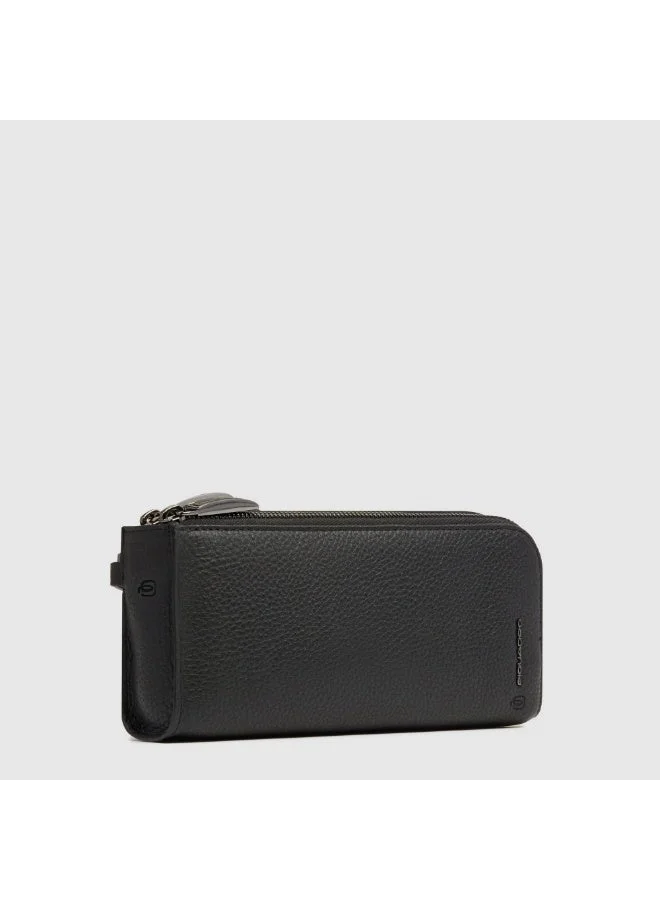 PIQUADRO Piquadro Leather Men's Pouch AC7037MOS Travel Organizer with Glasses Compartment & Removable Wrist Strap