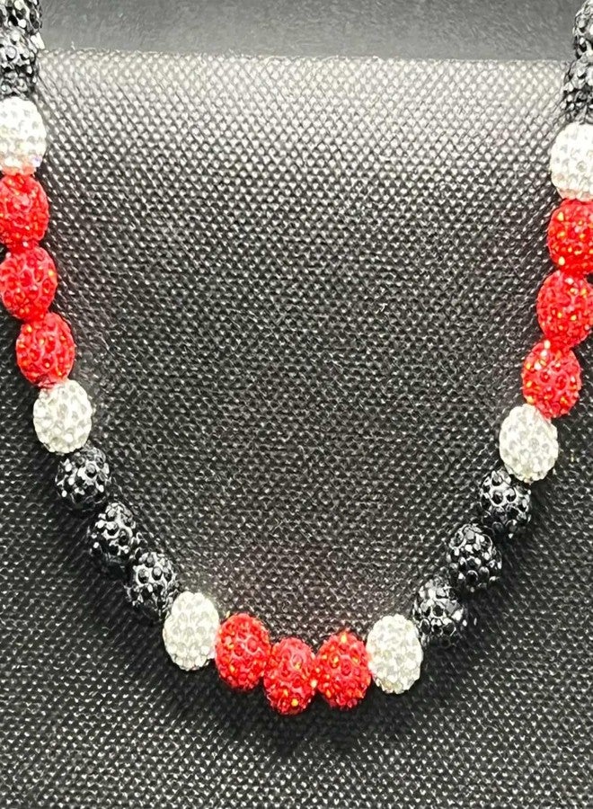 EXPHAIN Philadelphia Phils Baseball Necklace For Men Women Baseballer Inspired Beaded Necklace Unisex Rhinestone Discoball Necklaces Jewelry-gift for baseball team lovers, 20 inches, Rhinestone - Image 3