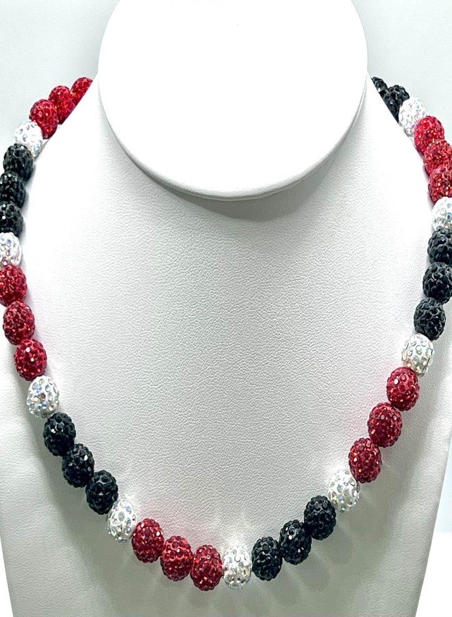 EXPHAIN Philadelphia Phils Baseball Necklace For Men Women Baseballer Inspired Beaded Necklace Unisex Rhinestone Discoball Necklaces Jewelry-gift for baseball team lovers, 20 inches, Rhinestone - Image 2