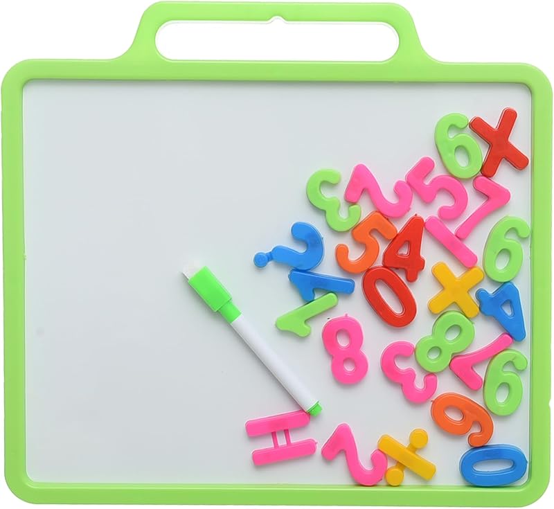 Magnetic Erasable Drawing and Writing Study Board with Imaginative Colorful Numbers Aims to Teach Kids All Math Skills 30x30cm - Green