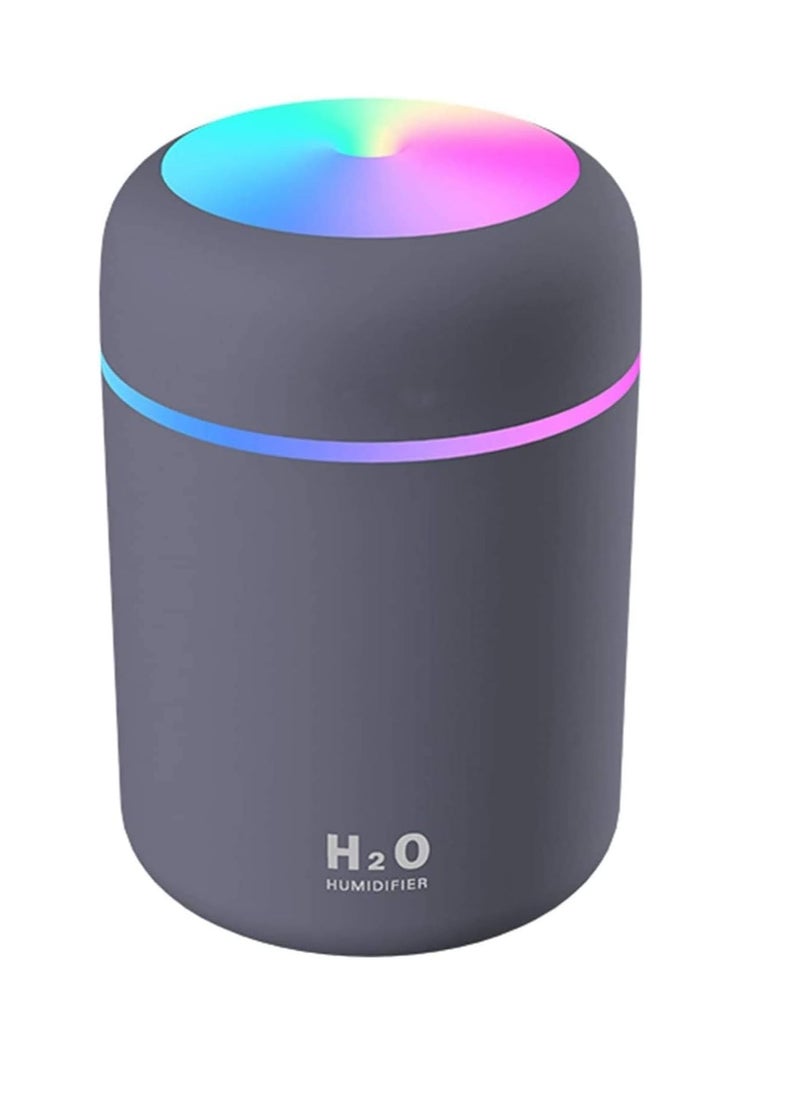 MIXDE Humidifier Portable Mini Humidifiers for Bedroom, 300ML Personal Desktop Air Humidifier with Colorful Cycling Light, 2 Mist Modes and Auto Shut-Off, Super Quite for Office Home Car (Navy)  - Image 1
