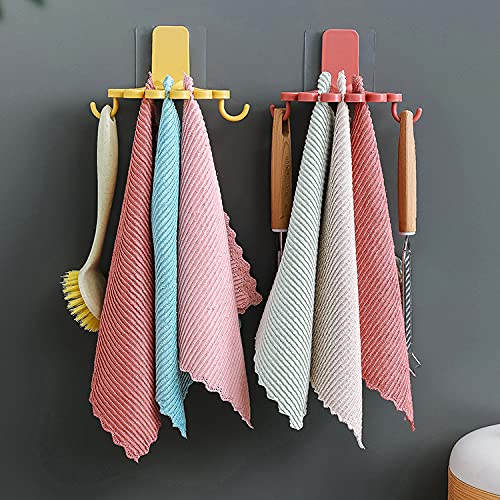 Dayalu Flower Shaped Towel Hanger Self Adhesive/Towel Holder/Napkin Holder/Napkin Hanger/Towel Rack/Towel Organizer with Wall Hanging Hooks for Kitchen, Bathroom, Home(2) - Image 1