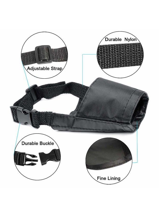 EWINEVER 5Pcs/Set Adjustable Breathable Safety Small Medium Large Extra Dog Muzzles for Anti-Biting Anti-Barking Anti-Chewing Safety Protection(Black) - Image 5