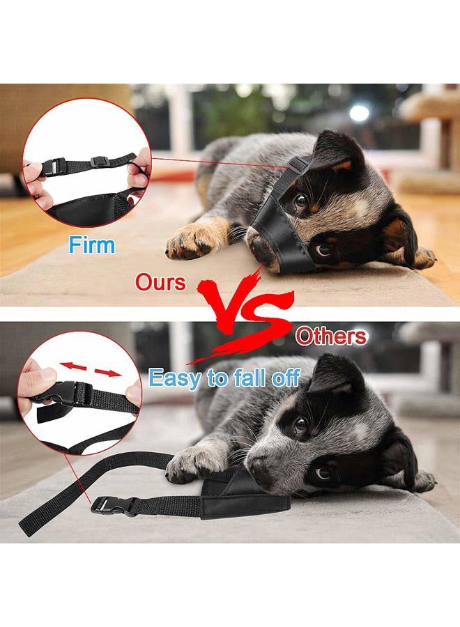 EWINEVER 5Pcs/Set Adjustable Breathable Safety Small Medium Large Extra Dog Muzzles for Anti-Biting Anti-Barking Anti-Chewing Safety Protection(Black) - Image 4
