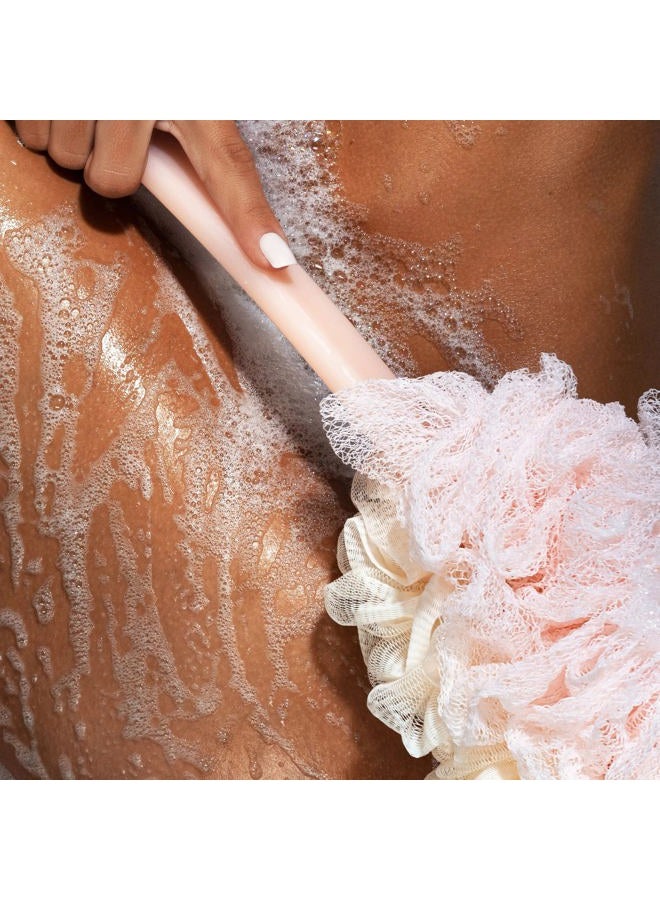 Ecotools 2-in-1 EcoPouf Bath Brush, Loofah Brush for Bath & Shower, with Long Handle & Recycled Netting for Cleansing & Exfoliating, Back Brush for Men & Women, Eco-Friendly & Cruelty-Free, 1 Count - Image 3