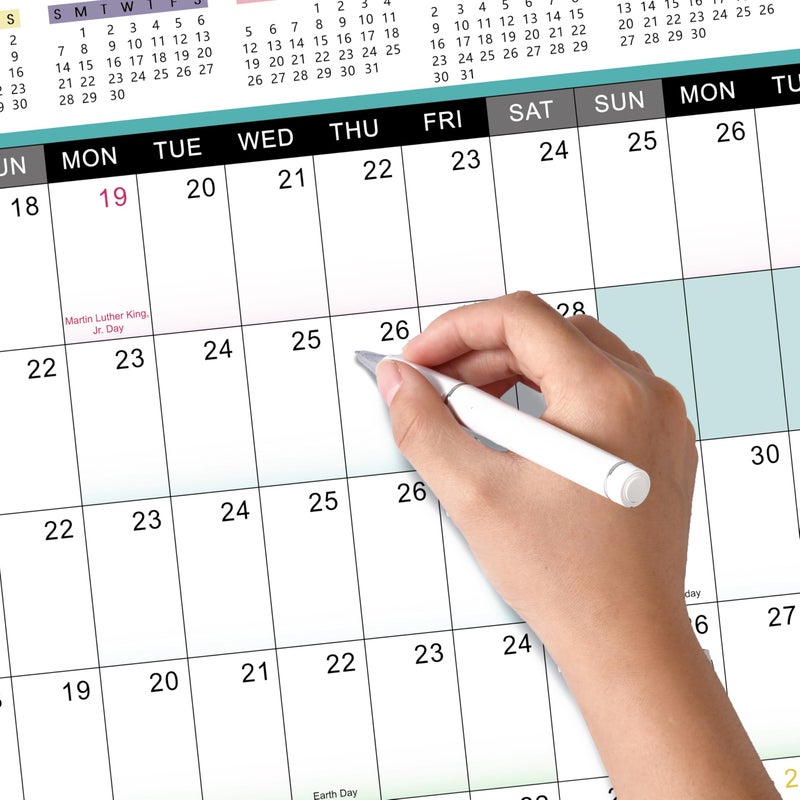 Artfan 2026 Yearly Wall Calendar - 2026 Wall Calendar, Jan. 2026 - Dec. 2026, 2026 Yearly Calendar with Julian Dates, Thick Paper, Round Sticks, 34.9" x 23.1"(Open) - Colorful - Image 4