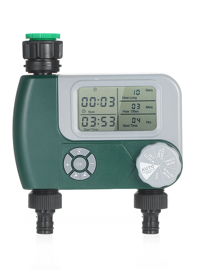 NIBEMINENT Automatic Digital Hose Faucet Timer Green/Black/Silver - Image 1