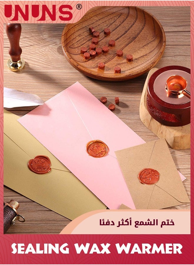 UNUNS Sealing Wax Warmer,Wax Seal Kit With 1 Candle Furnace,1 Wooden Handle Melting Wax Spoon,10 Tealight Candles,Great For Manuscripts Envelopes Parcels Cards Crafts,Gifts Wedding Invitations  - Image 5