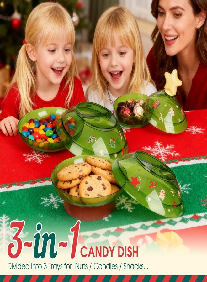 IVYROLL Christmas Candy Dish with Lid, Candy Platter Dish Serving Snack Box Container Decorative Plates for Xmas Holiday Party - Image 3