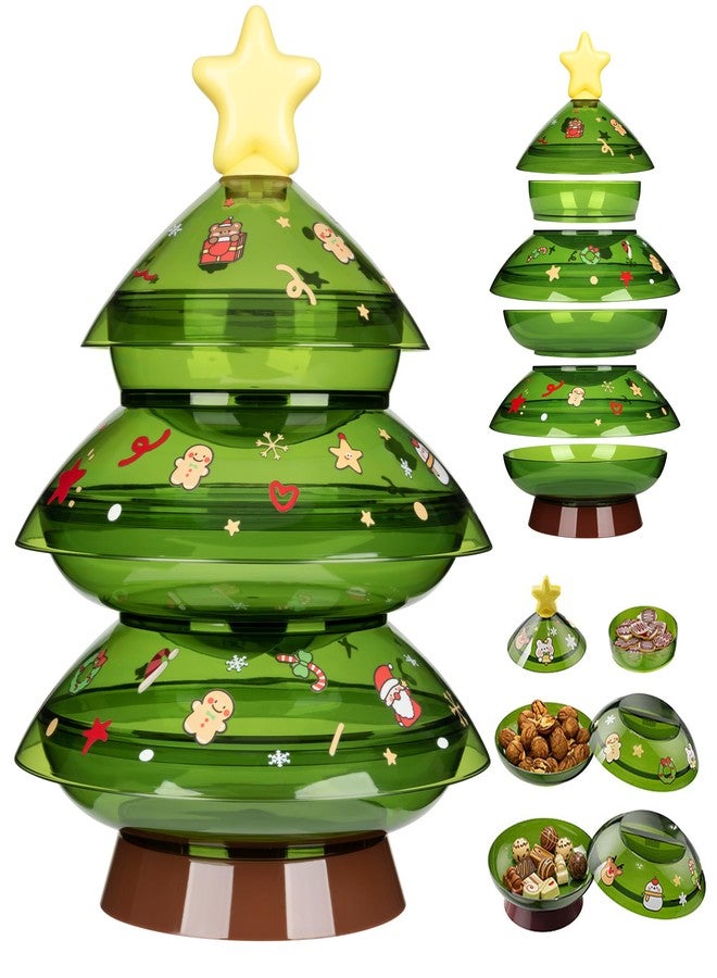 IVYROLL Christmas Candy Dish with Lid, Candy Platter Dish Serving Snack Box Container Decorative Plates for Xmas Holiday Party - Image 1