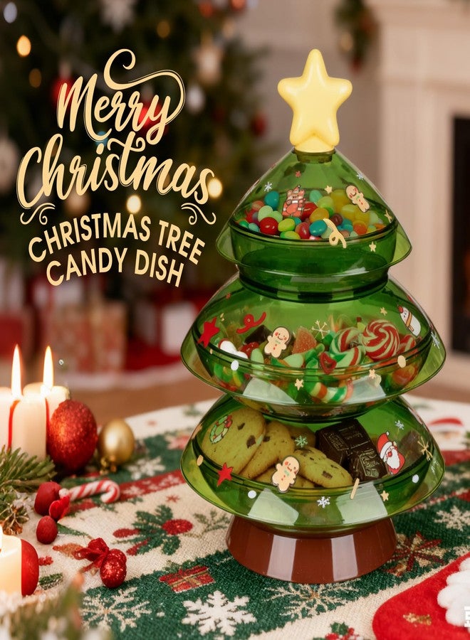 IVYROLL Christmas Candy Dish with Lid, Candy Platter Dish Serving Snack Box Container Decorative Plates for Xmas Holiday Party - Image 2
