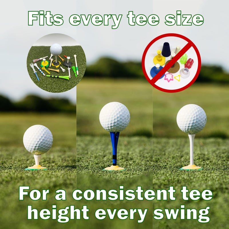 Tee Claw Golf Tee Holder, Great for Golf, Baseball and Softball for Putting Training Aid, Foot Placement, for Indoor and Outdoor Training, Made in USA (4 Pack Yellow/Green) - Image 2