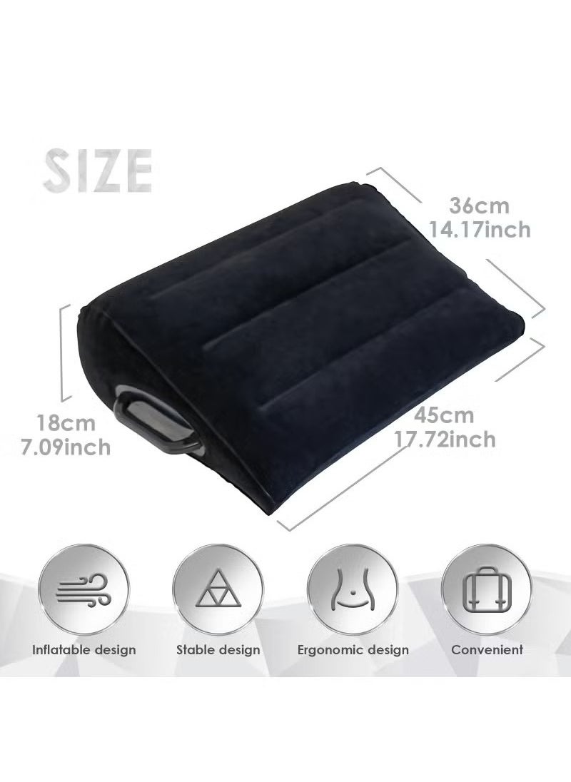 NIBEMINENT Leg positioning pillow with inflatable  pillow, portable cushion, sleeping pillow, leg raise bed sofa, travel camping  - Image 4