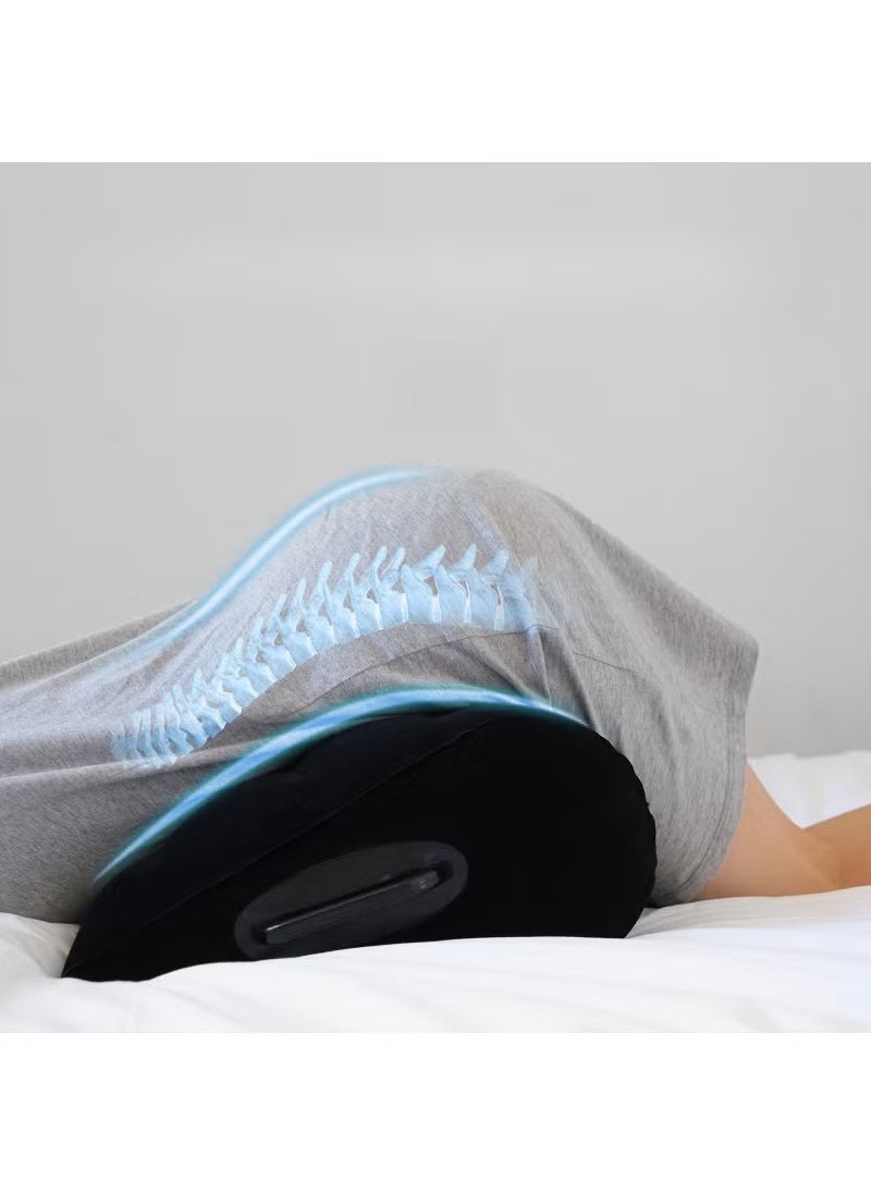NIBEMINENT Leg positioning pillow with inflatable  pillow, portable cushion, sleeping pillow, leg raise bed sofa, travel camping  - Image 1