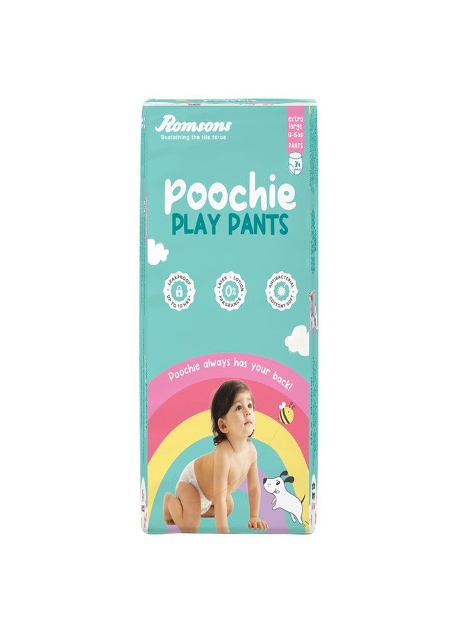 رومسونز حفاضات رومسونز بوتشي بلاي بانتس للأطفال - مقاس XL (34 قطعة) | مناسبة للأطفال بوزن 13-15 كجم | ملائمة مريحة بزاوية 360 درجة ومقاومة للتسرب لمدة تصل إلى 10 ساعات. - Image 1