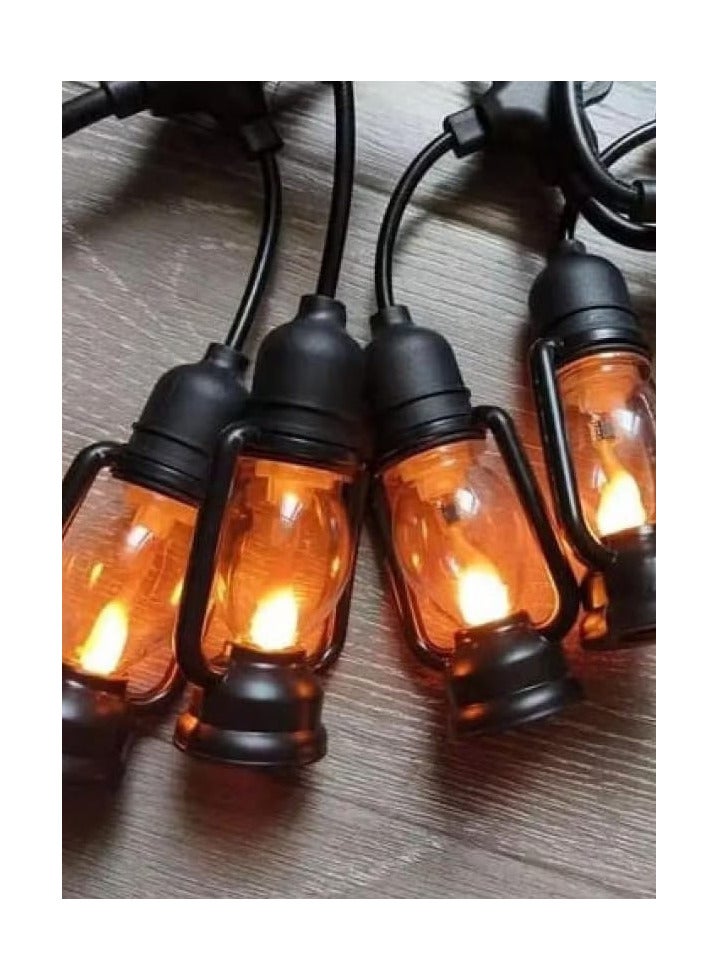 Ramadan decorative lamps, lantern, lantern necklace, 5 meters, 10 lanterns, yellow lighting, LED lighting - Image 3