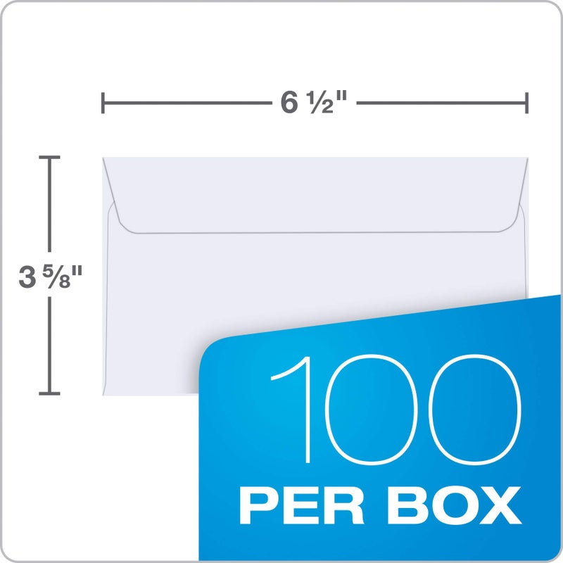 Quality Park #6 3/4 Self-Seal Security Envelopes, Security Tint and Pattern, Redi-Strip Closure, 24-lb White Wove, 3-5/8 x 6-1/2, 100/Box (QUA10417) - Image 4