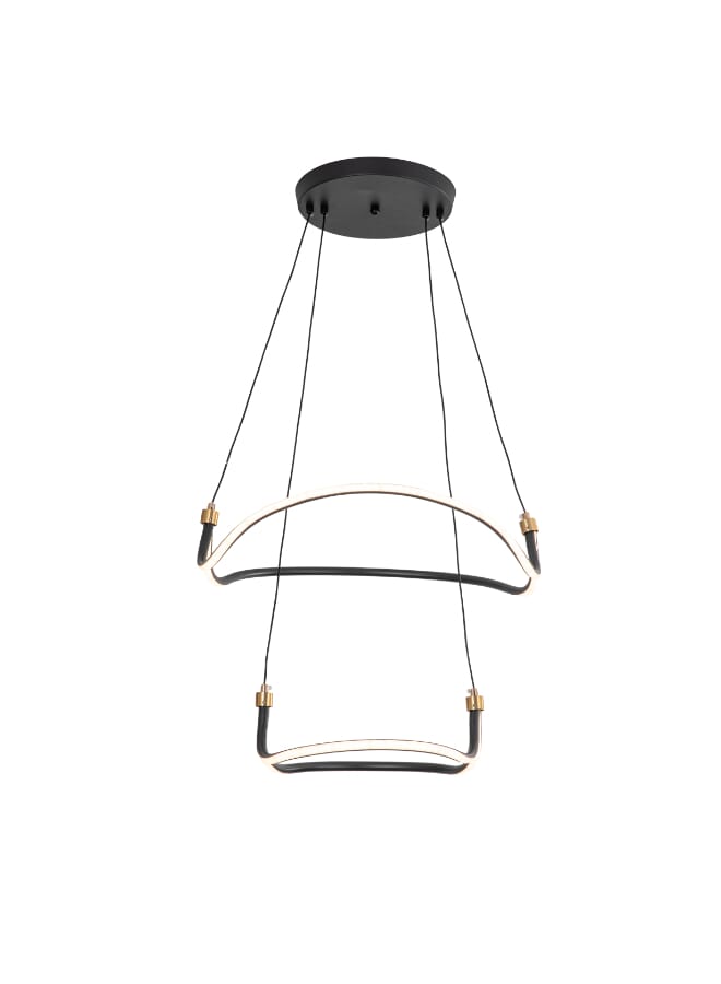 Best Power Modern LED 6556 Dimmable Chandelier with 3 Adjustable Brightness Levels - Elegant 2-Rings Design for Dining Rooms & Living Spaces - Image 2
