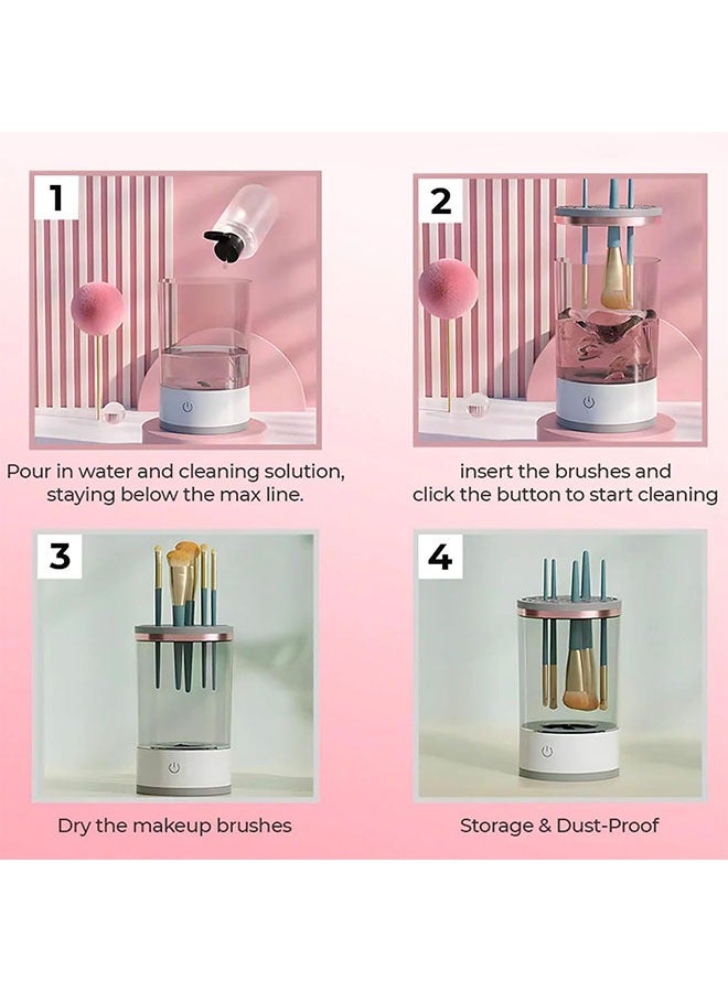 منظف فرش المكياج الكهربائي، جهاز تنظيف فرش المكياج لجميع أحجام فرش المكياج، هدية رائعة - Image 5