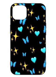 Service Zone Protective Printed Mobile Cover Butterflies stars hearts With Black Background For Apple iPhone 12 Pro  - Image 1