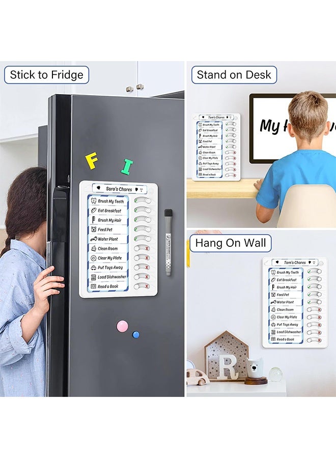 إم إكس إن مخطط المهام للأطفال مع 2 منزلقات وعلامة مغناطيسية - لوحة تخطيط المهام الروتينية لقائمة المهام وقائمة المهام للثلاجة، وعناصر التحقق من المنزل بنفسك وتشكيل عادة جيدة - Image 5
