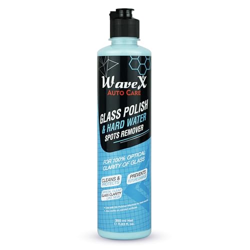 Wavex Glass Polish & Hard Water Stain Remover 350ml | Car Polish for Windshield, Glass & Mirrors | Car Glass Polish, Works as a Glass Cleaner, Provides Optical Clarity - Image 1