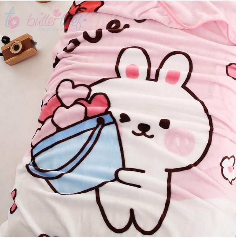 Butterthief Light Weight Cartoon Printed Blanket 100 x140 cm, 0-5 Years Soft Flannel for All Seasons Reversible Baby Blanket for Kids Toddlers New Born Boys & Girls - Image 5