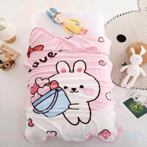 Butterthief Light Weight Cartoon Printed Blanket 100 x140 cm, 0-5 Years Soft Flannel for All Seasons Reversible Baby Blanket for Kids Toddlers New Born Boys & Girls - Image 1