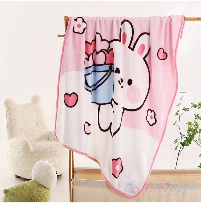Butterthief Light Weight Cartoon Printed Blanket 100 x140 cm, 0-5 Years Soft Flannel for All Seasons Reversible Baby Blanket for Kids Toddlers New Born Boys & Girls - Image 3