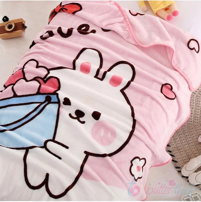 Butterthief Light Weight Cartoon Printed Blanket 100 x140 cm, 0-5 Years Soft Flannel for All Seasons Reversible Baby Blanket for Kids Toddlers New Born Boys & Girls - Image 4