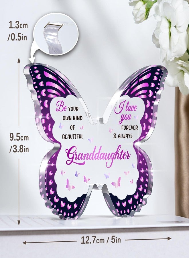 GLEEVERA Granddaughter Gifts from Grandma Nana, Birthday Valentines Day GraduationGifts for Granddaughter - Butterfly 5x3.8 IN Acrylic Decorative Plaques - Image 3