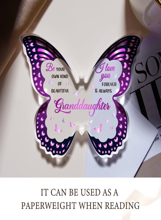 GLEEVERA Granddaughter Gifts from Grandma Nana, Birthday Valentines Day GraduationGifts for Granddaughter - Butterfly 5x3.8 IN Acrylic Decorative Plaques - Image 5