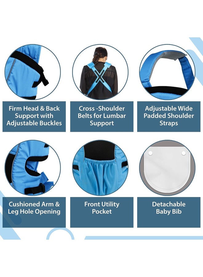 Luvlap Baby Carrier Blossom Blue - 18174 - Image 5