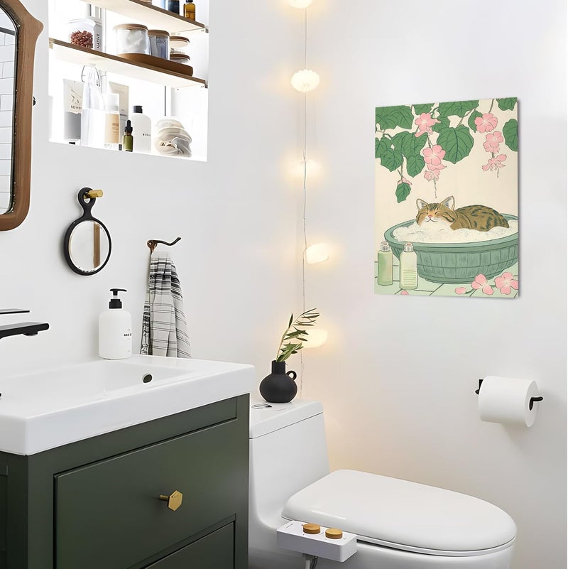 Clendo 6 Pack Animals in Bathtub Paint by Numbers Kit for Adults- Vintage Adult Paint by Number Kits on Canvas Arts Crafts for Adults Bathroom Wall Art Funny(10 x 14 Inch) - Image 5