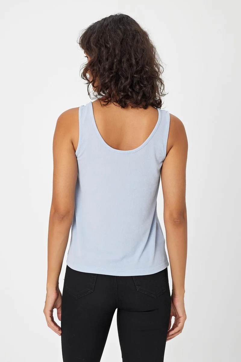 Alexander Gardi Thick Strap U Neck Ribbed Women's Tank Top (B24-0068)