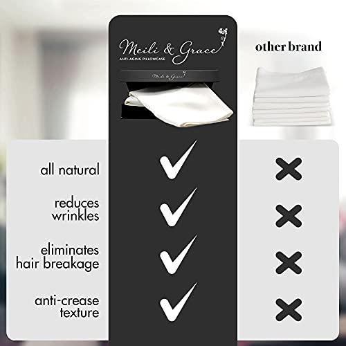 Anti-Aging Pillowcase 100% Mulberry Silk Pillowcase, Queen Pillowcases for Skin Care and Healthy Hair, Soft Silk Fabric, Queen Size - Meili and Grace - Image 3