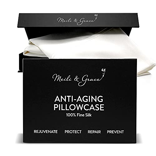 Anti-Aging Pillowcase 100% Mulberry Silk Pillowcase, Queen Pillowcases for Skin Care and Healthy Hair, Soft Silk Fabric, Queen Size - Meili and Grace - Image 1