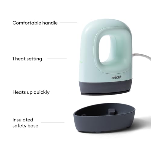 Cricut EasyPress Mini™ LT - Mint Green - Mini Heat Press for Pressing Shoes, Baby Clothes, T-Shirts, & More - Easy to Use with a Single Setting - Precision Tip - Compact & Portable Mini Iron - Image 2