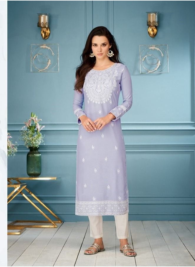 Generic - Embroidery Kurti With Bottom - Image 1