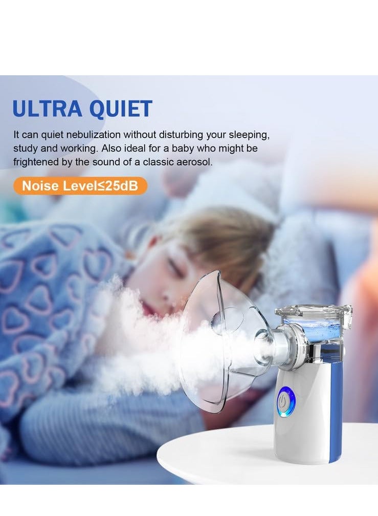 Generic Nebulizer Machine for Adults and Kids, Portable and Handheld Mesh Nebulizer for Breathing Problems with 3 Masks, Ultrasonic Mesh Nebulizer  - Image 2