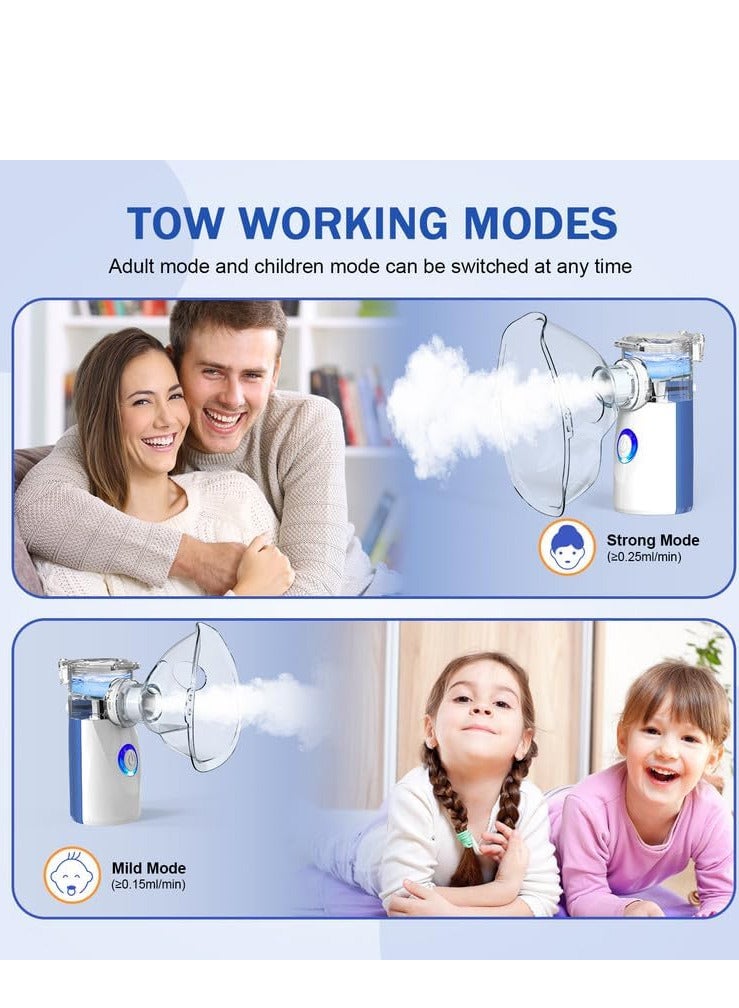 Generic Nebulizer Machine for Adults and Kids, Portable and Handheld Mesh Nebulizer for Breathing Problems with 3 Masks, Ultrasonic Mesh Nebulizer  - Image 5
