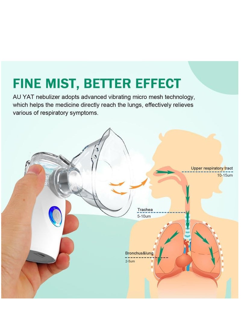 Generic Nebulizer Machine for Adults and Kids, Portable and Handheld Mesh Nebulizer for Breathing Problems with 3 Masks, Ultrasonic Mesh Nebulizer  - Image 4