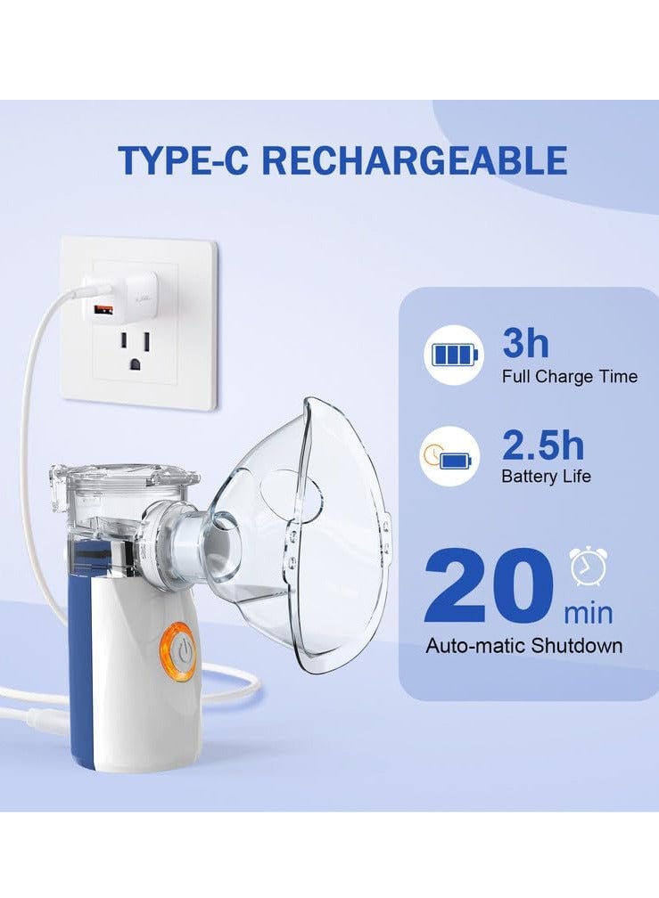 Generic Nebulizer Machine for Adults and Kids, Portable and Handheld Mesh Nebulizer for Breathing Problems with 3 Masks, Ultrasonic Mesh Nebulizer  - Image 3